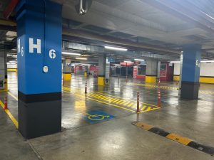 Mavi, Siyah, Gri Renk Otopark Kolon Boyama
